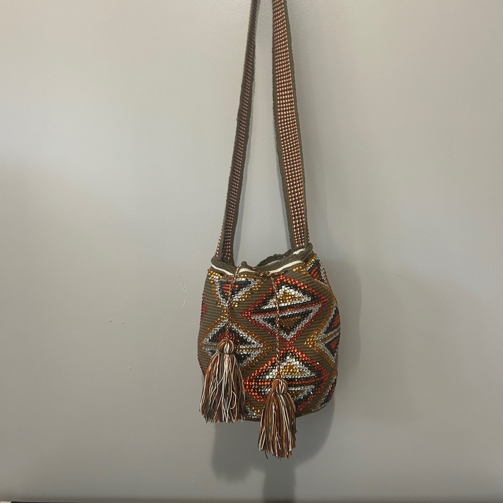 Wayuu Mochila Bucket Bag Crossbody Shoulder Bag Boho Hippie  Columbia